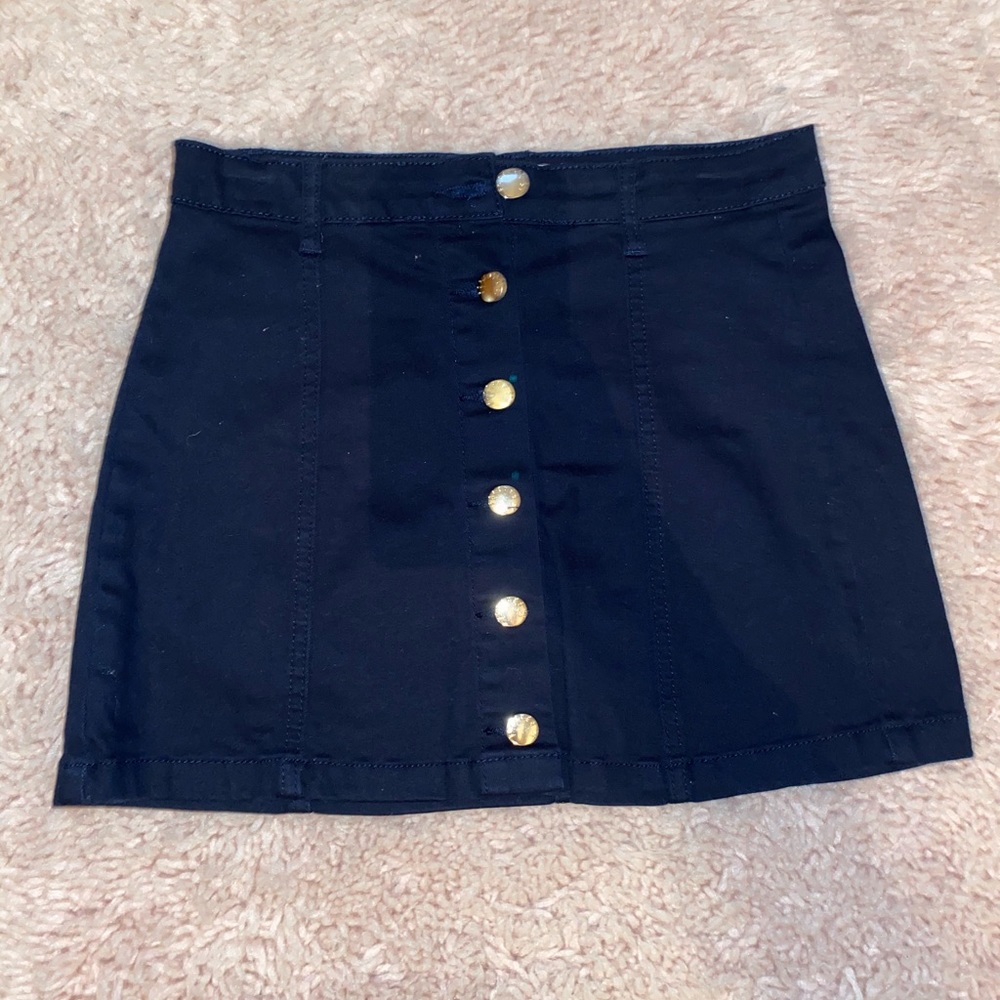 Button up denim skirt